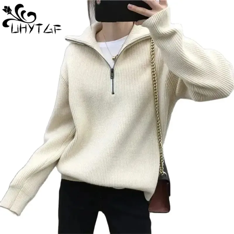 Women's Turtleneck Zippers Sweaters Women Fashion Korean Lazy Loose Pullover Winter Top Long Sleeve Knitted Sweater Ladies 2789
Women's Turtleneck Zippers Sweaters Women Fashion Korean Lazy Loose Pullover Winter Top Long Sleeve Knitted Sweater Ladies 2789