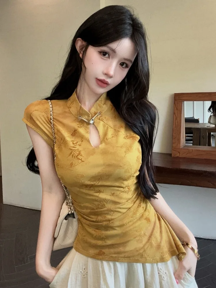 Retro New Chinese Style Short Sleeve T-Shirt Women's Summer Asymmetrical High-End Slimming Top Breathable Knitted Mid-Waist C...
Retro New Chinese Style Short Sleeve T-Shirt Women's Summer Asymmetrical High-End Slimming Top Breathable Knitted Mid-Waist C...