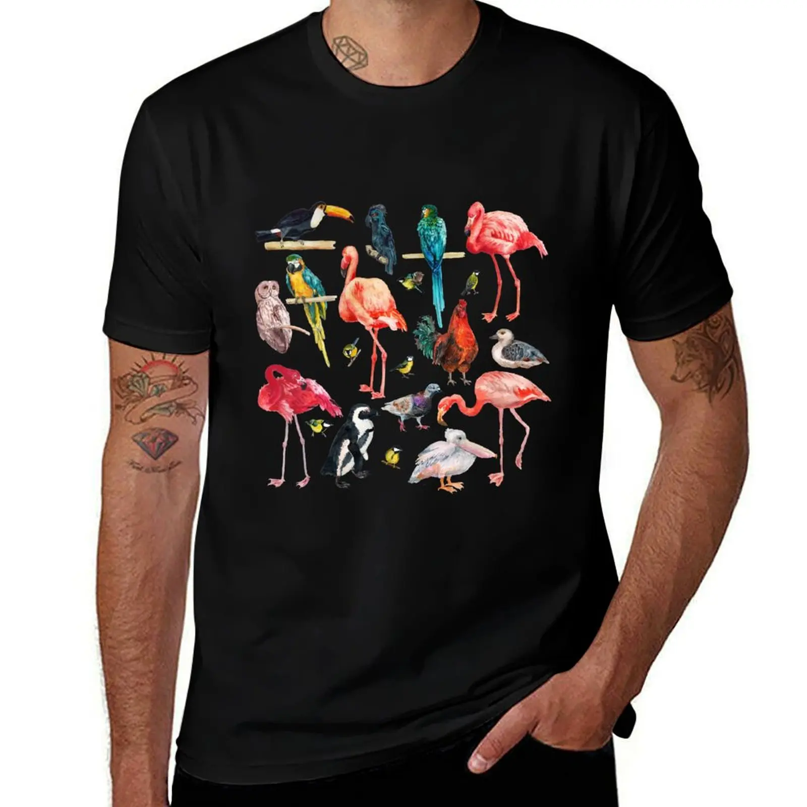 Beautiful Birds Watercolor Pattern - Pink Flamingo Parrot Toucan Owl Duck Rooster Penguin Bird Lovers Ornithologist Gift T-Shirt
Beautiful Birds Watercolor Pattern - Pink Flamingo Parrot Toucan Owl Duck Rooster Penguin Bird Lovers Ornithologist Gift T-Shirt