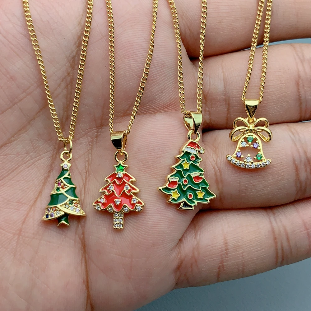 Hot Sale Enamel Christmas Zircon Tree Pendant Necklace For Women Trendy Xmas Party Jewelry Girl Gift
Hot Sale Enamel Christmas Zircon Tree Pendant Necklace For Women Trendy Xmas Party Jewelry Girl Gift