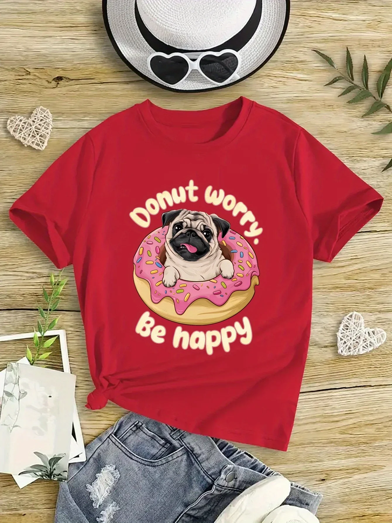 Kids' Funny Donut with Dog Graphic Printed Children Summer Tee Comfortable Crew Neck Regular Fit Summer Casual Top
Kids' Funny Donut with Dog Graphic Printed Children Summer Tee Comfortable Crew Neck Regular Fit Summer Casual Top