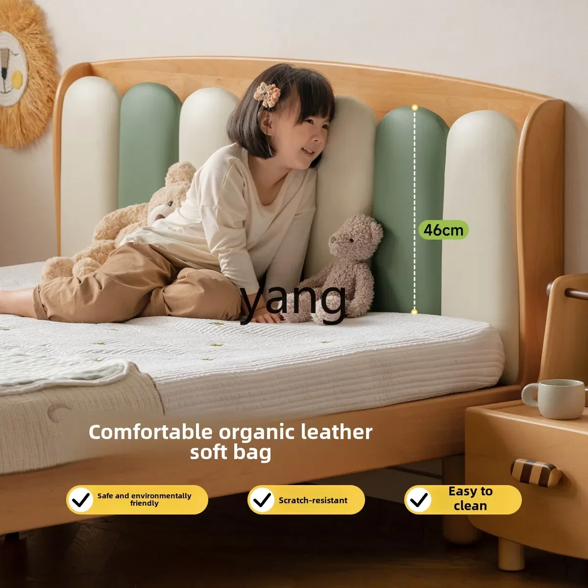 YJQ solid wood bed bedroom single modern minimalist soft bag soft against princess bed
YJQ solid wood bed bedroom single modern minimalist soft bag soft against princess bed