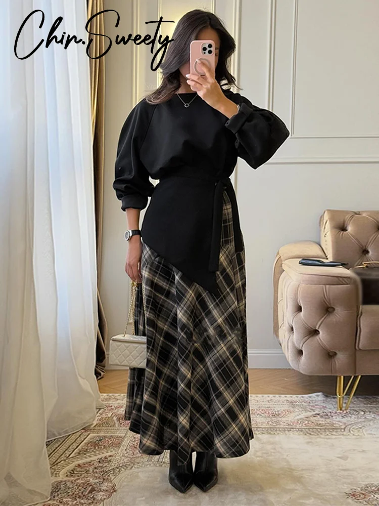Элегантный женский топ с юбкой, костюм, однотонный топ с закрытой талией, клетчатые юбки, женский комплект 2026, весенний шикарный комплект из 2 предметов, женская одежда, новинка
Элегантный женский топ с юбкой, костюм, однотонный топ с закрытой талией, клетчатые юбки, женский комплект 2026, весенний шикарный комплект из 2 предметов, женская одежда, новинка