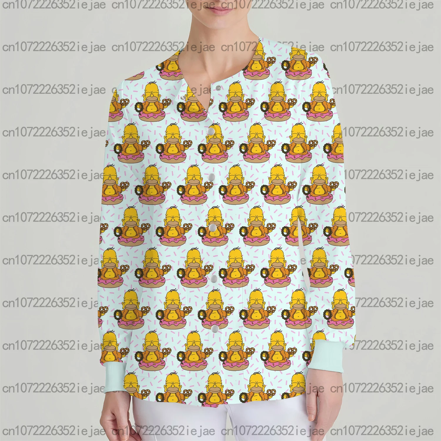 Dental Doctor Work Clothes Women's Long Sleeve Fashion Loose Double Pocket Jacket Cardigan New Simpsons Printed Nurse Clothes
Dental Doctor Work Clothes Women's Long Sleeve Fashion Loose Double Pocket Jacket Cardigan New Simpsons Printed Nurse Clothes
