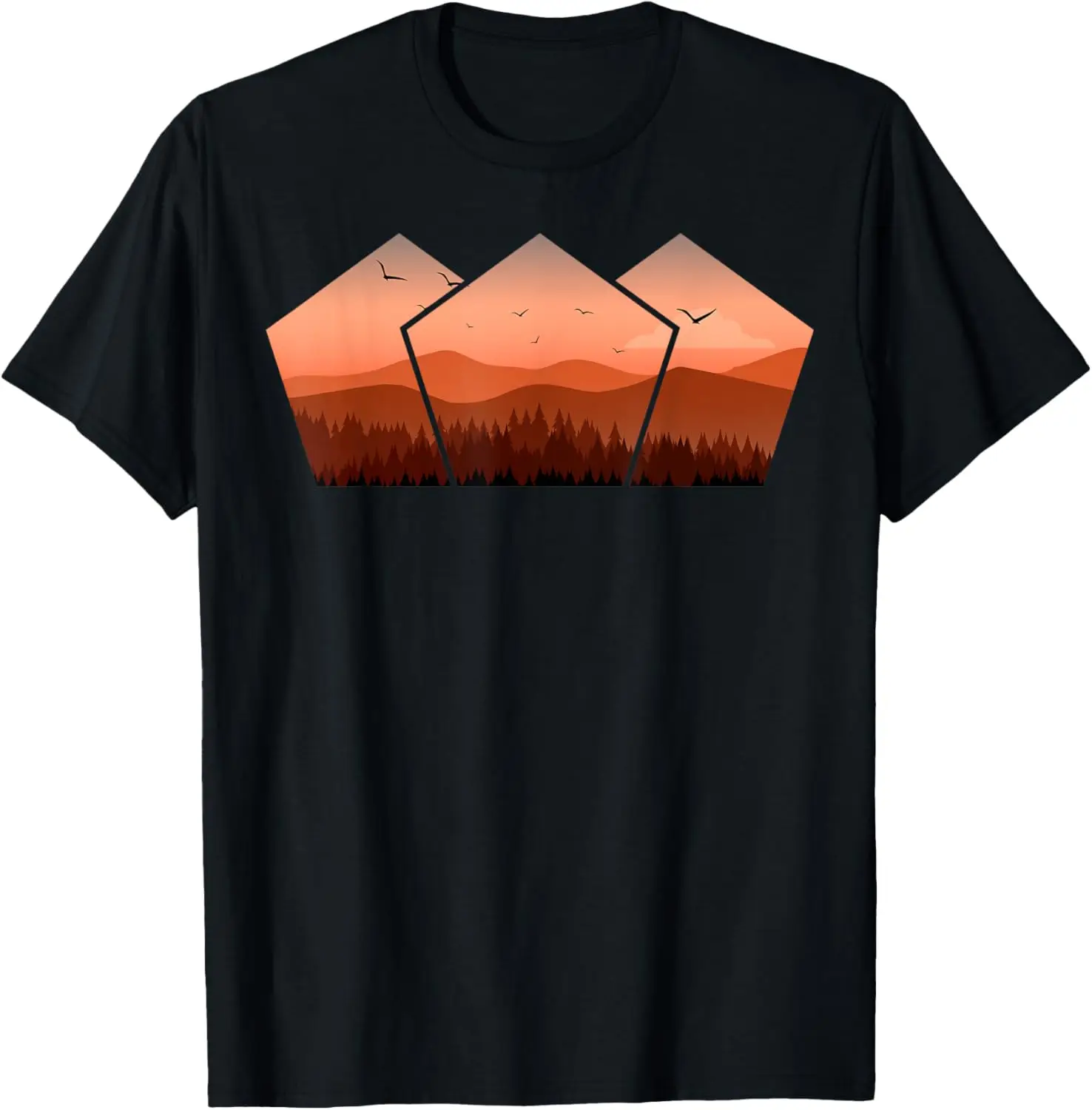 Mountain Forest Sunset Geometric Pentagon Graphic Tee Soft Breathable Men's T-Shirt Outdoor Adventure
Mountain Forest Sunset Geometric Pentagon Graphic Tee Soft Breathable Men's T-Shirt Outdoor Adventure