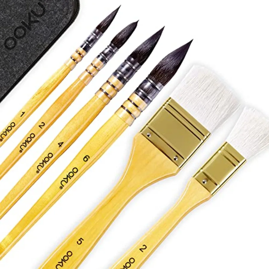 Professional Quill Brushes Watercolor Set - 6 Pc Real Squirrel Hair Blend Brushes for Consistent Flow - Short Handle Round Pain
Professional Quill Brushes Watercolor Set - 6 Pc Real Squirrel Hair Blend Brushes for Consistent Flow - Short Handle Round Pain