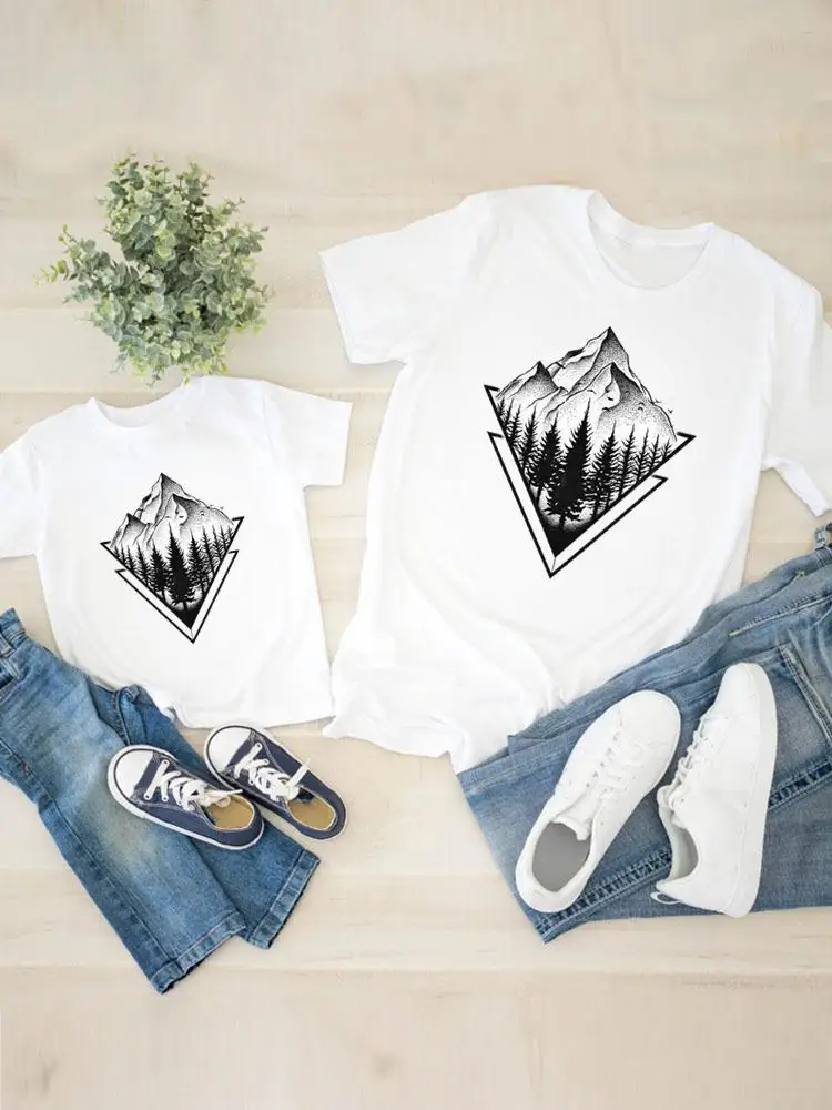 Graphic T-shirt Tee Mountain Lovely Style Women Child Kid Clothing Boy Girl Summer Family Matching Outfits Mom Mama Clothes
Graphic T-shirt Tee Mountain Lovely Style Women Child Kid Clothing Boy Girl Summer Family Matching Outfits Mom Mama Clothes