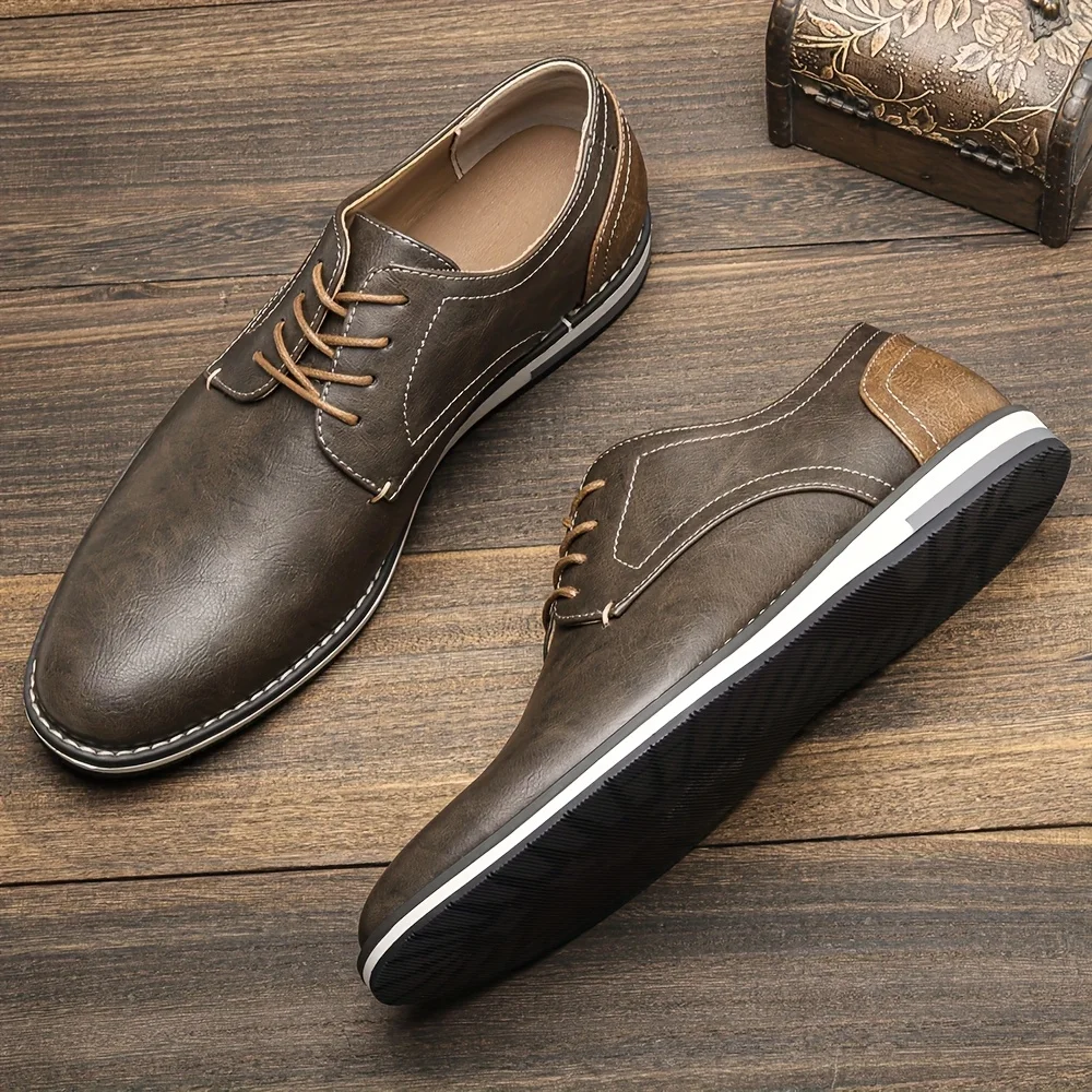 Vintage Brown Faux Leather Men's Casual Oxford Shoes Stitching Design Business Daily Wear Comfortable Footwear
Vintage Brown Faux Leather Men's Casual Oxford Shoes Stitching Design Business Daily Wear Comfortable Footwear