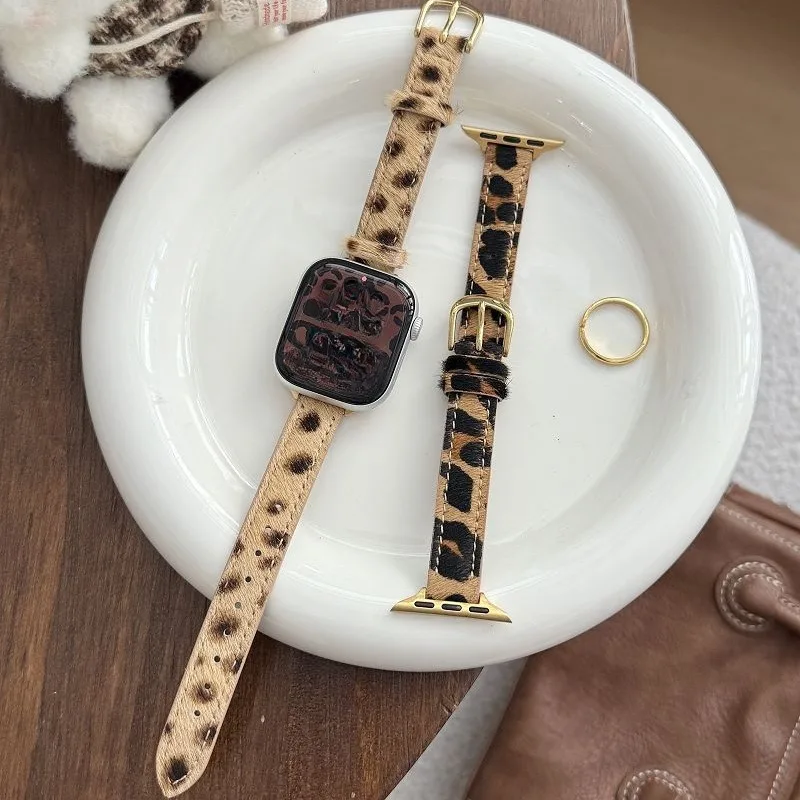 Leopard Leather Watch Band for Apple Watch Bands 38 40 42 44 45 46 49mm Vintage Leather Slim Wristband Strap for iWatch S10 9 8
Leopard Leather Watch Band for Apple Watch Bands 38 40 42 44 45 46 49mm Vintage Leather Slim Wristband Strap for iWatch S10 9 8
