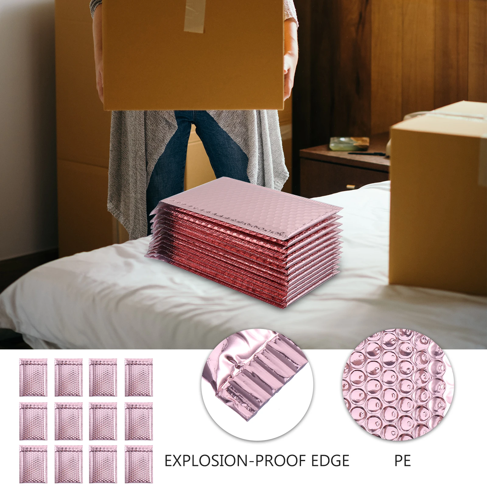12 Pcs Bubble Envelopes Eco Friendly Waterproof Lightweight Pink Rose Gold Mailing Storage Shipping Electronic Products
12 Pcs Bubble Envelopes Eco Friendly Waterproof Lightweight Pink Rose Gold Mailing Storage Shipping Electronic Products