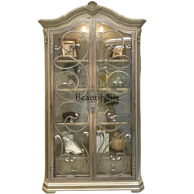 American solid wood wine cabinet French light luxury carved dining side American living room antique cabinet
American solid wood wine cabinet French light luxury carved dining side American living room antique cabinet