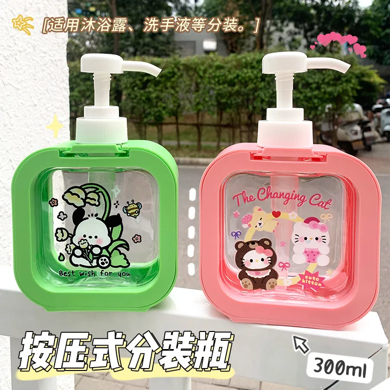 300ml Hello Ktty Bathroom Soap Dispensers Refillable Kuromi Shampoo Shower Gel Holder Portable Travel Dispenser Empty Bath
300ml Hello Ktty Bathroom Soap Dispensers Refillable Kuromi Shampoo Shower Gel Holder Portable Travel Dispenser Empty Bath