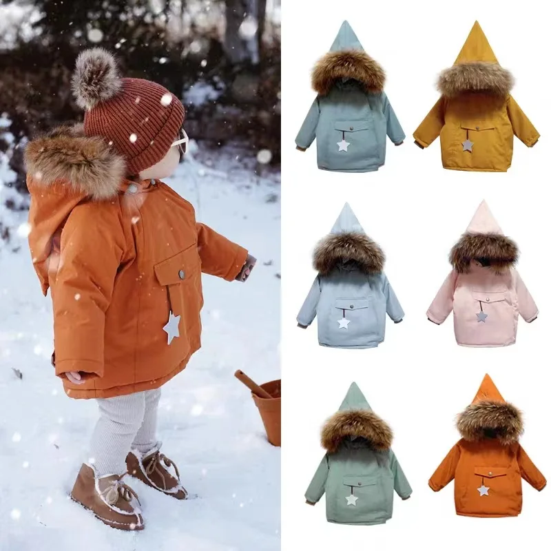 Christmas Nordic style male baby baby children's down jacket cotton coat big hair collar hat thickened warm jacket ski clothing
Christmas Nordic style male baby baby children's down jacket cotton coat big hair collar hat thickened warm jacket ski clothing