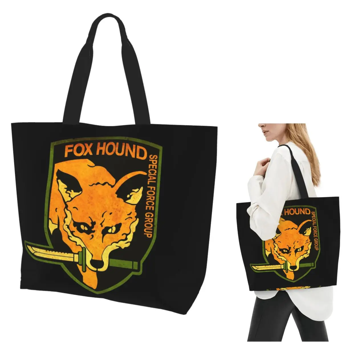 METAL GEAR SOLID Fox Hound Rust Logo Сумка-тоут для покупок Холщовая сумка на плечо большой вместимости Сумка-шоппер для продуктов для женщин
METAL GEAR SOLID Fox Hound Rust Logo Сумка-тоут для покупок Холщовая сумка на плечо большой вместимости Сумка-шоппер для продуктов для женщин