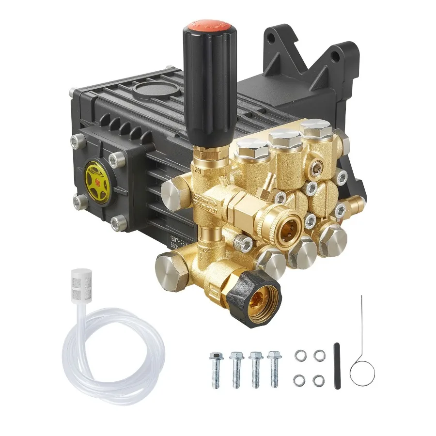Pressure Washer Pump for outdoor cleaning, cast iron, red, 3600 PSI high-pressure output with 3.7 GPM flow rate and siphon tube
Pressure Washer Pump for outdoor cleaning, cast iron, red, 3600 PSI high-pressure output with 3.7 GPM flow rate and siphon tube