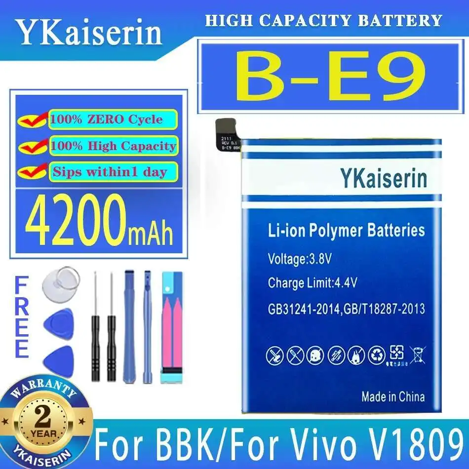 Легкий аккумулятор мобильного телефона 4200 мАч для Bbk Vivo V1809 V1809A V1809T B-E9
Легкий аккумулятор мобильного телефона 4200 мАч для Bbk Vivo V1809 V1809A V1809T B-E9