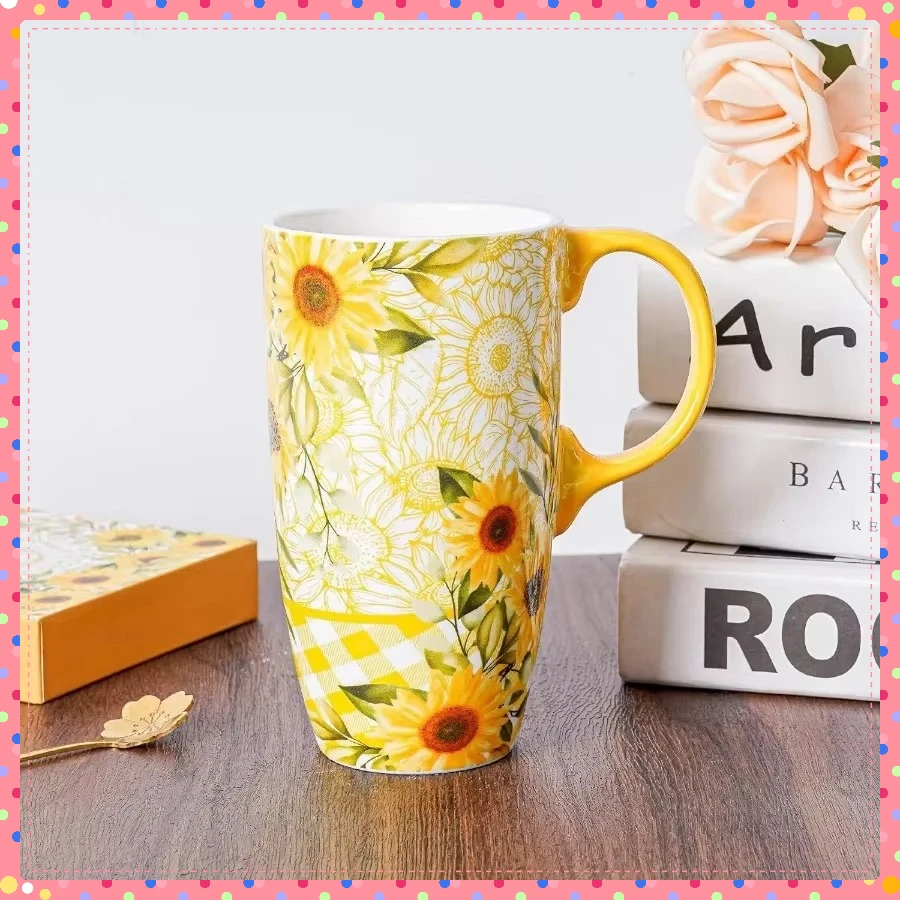 Sunflower Coffee Mug with Lid 17oz - Ceramic Tea Cup Gift Box Birthday Present for Women Mom Friends Her
Sunflower Coffee Mug with Lid 17oz - Ceramic Tea Cup Gift Box Birthday Present for Women Mom Friends Her