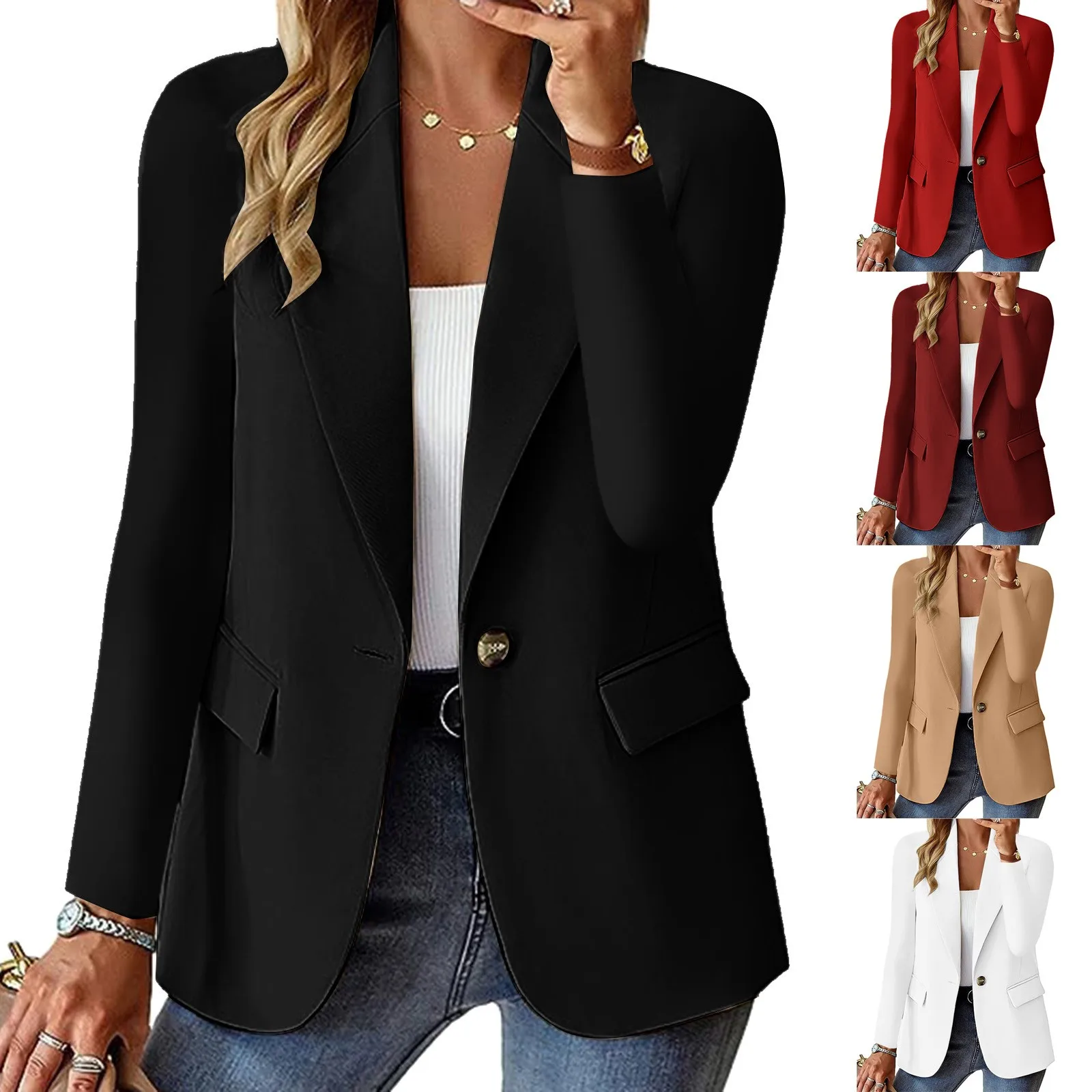 Women's Suit Coat Solid Color Cardigan Suit Casual Lapel Long Sleeve Jacket With Pockets Women Tops Knit
Women's Suit Coat Solid Color Cardigan Suit Casual Lapel Long Sleeve Jacket With Pockets Women Tops Knit