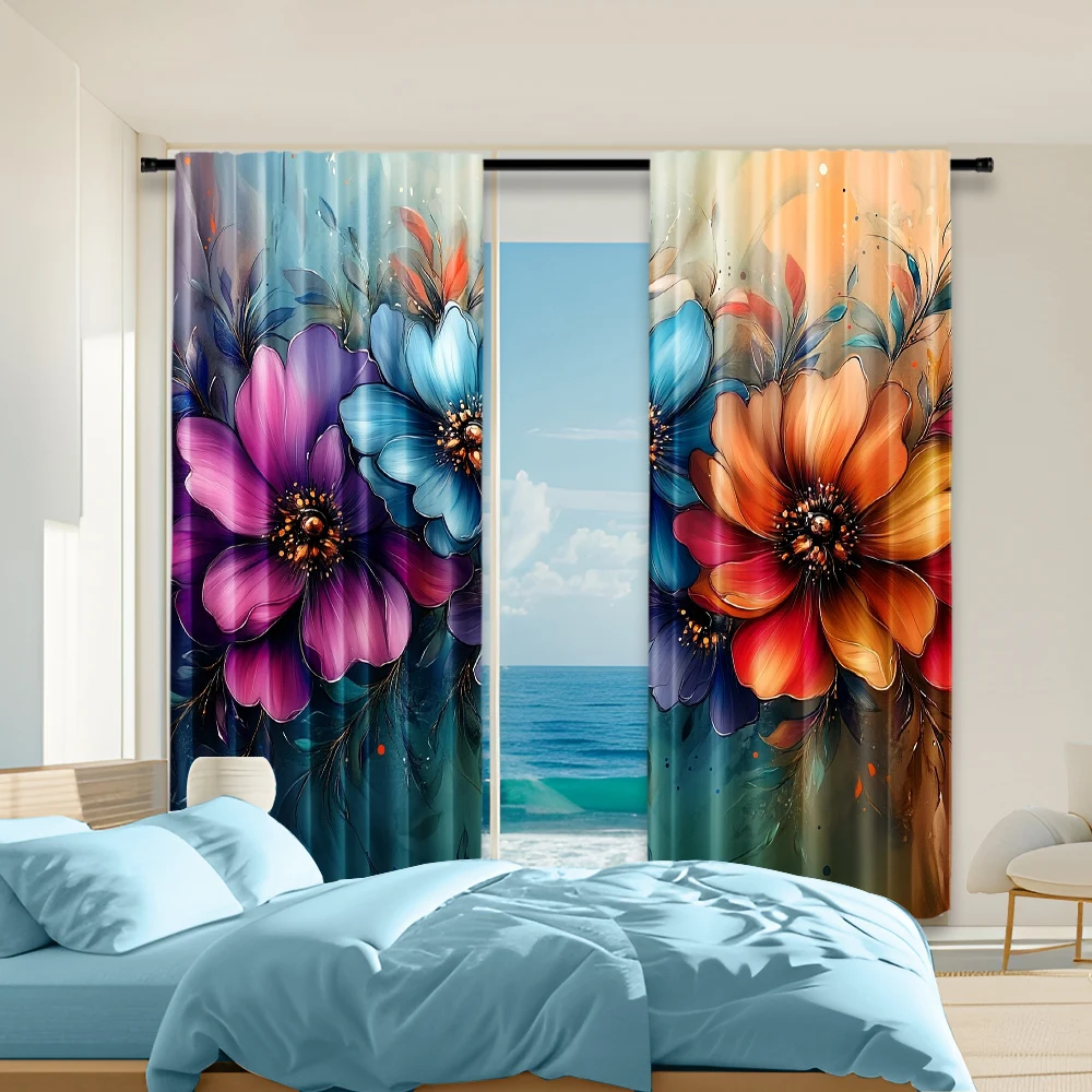 2 pcs, versatile polyester transparent curtains for home decoration Colorful Floral Design for use in bedrooms and living rooms
2 pcs, versatile polyester transparent curtains for home decoration Colorful Floral Design for use in bedrooms and living rooms