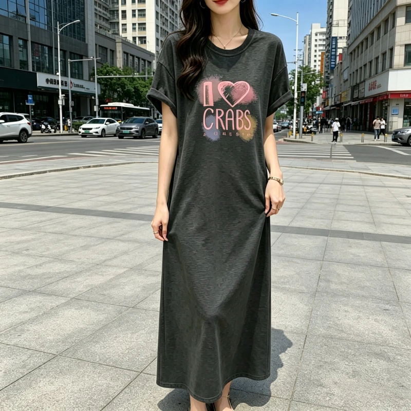 Korean Sweet Style Printed Oversized Loose Women's Summer New Short Sleeved Dress
Korean Sweet Style Printed Oversized Loose Women's Summer New Short Sleeved Dress