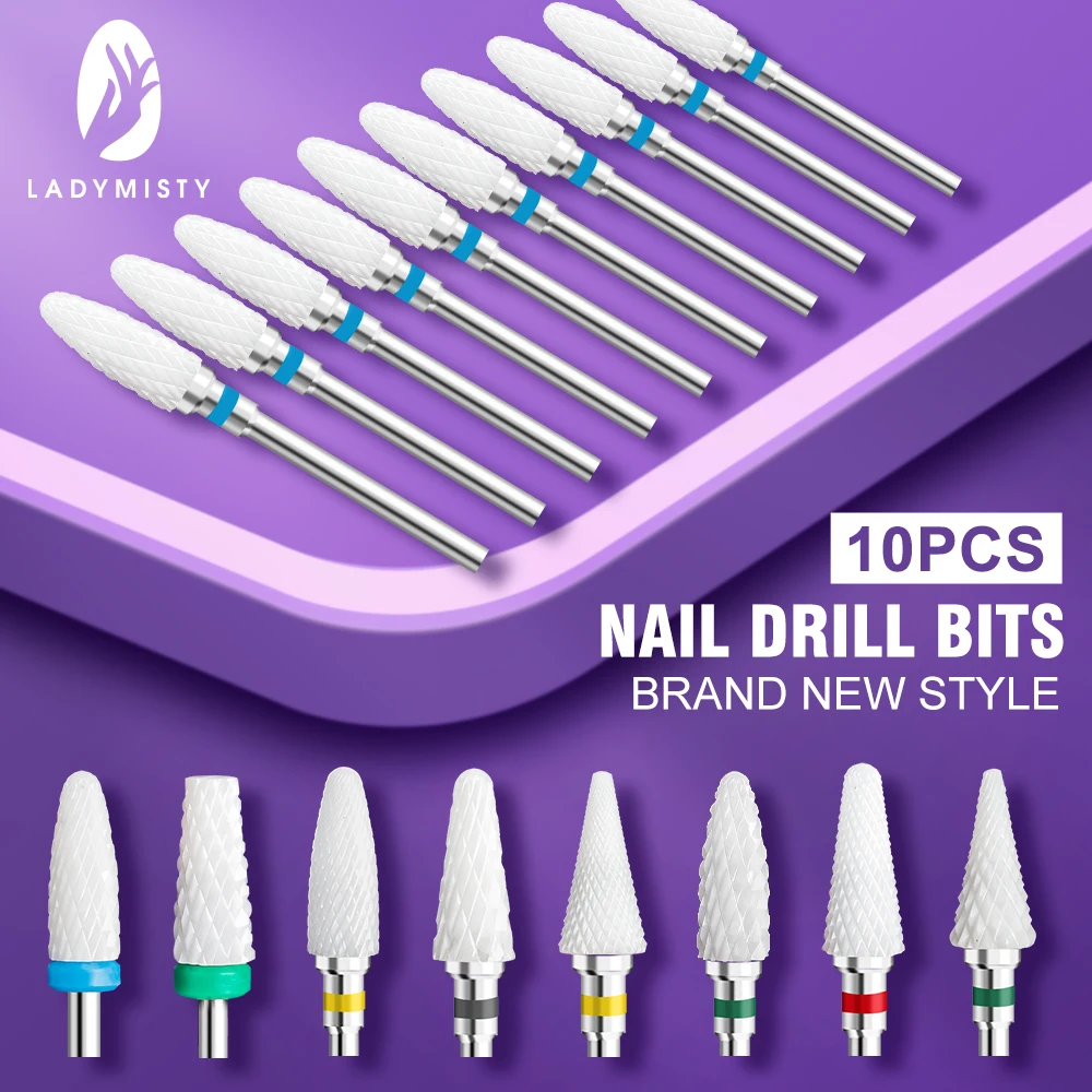 10 pcs Ceramic Tungsten Nail Drill Bit Milling Cutter For Manicure Pedicure Nail Files Buffer Nail Art Equipment Accessory
10 pcs Ceramic Tungsten Nail Drill Bit Milling Cutter For Manicure Pedicure Nail Files Buffer Nail Art Equipment Accessory
