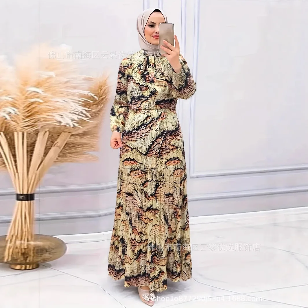 Eid Women Dress Abaya Pleated Dresses Dubai Print Kaftan Jalabiya Lace Up Ramadan Muslim Islam Vestidos Arab Long Robe Morocco
Eid Women Dress Abaya Pleated Dresses Dubai Print Kaftan Jalabiya Lace Up Ramadan Muslim Islam Vestidos Arab Long Robe Morocco