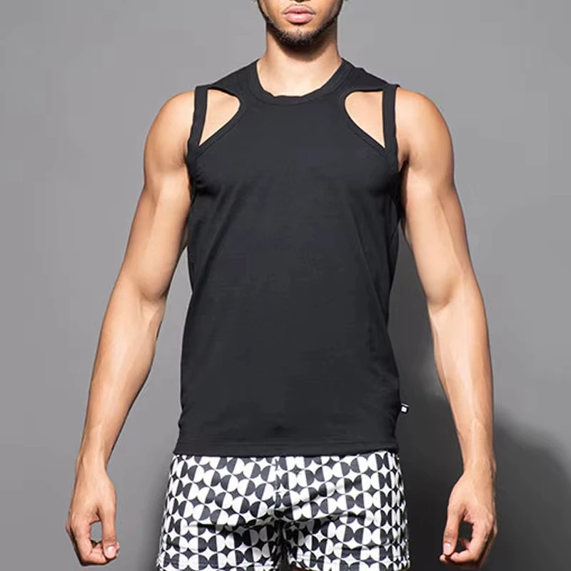 Hollow Out Solid Color Elastic Top Street Sportswear American Tank Top Men's Sleeveless T-shirt
Hollow Out Solid Color Elastic Top Street Sportswear American Tank Top Men's Sleeveless T-shirt