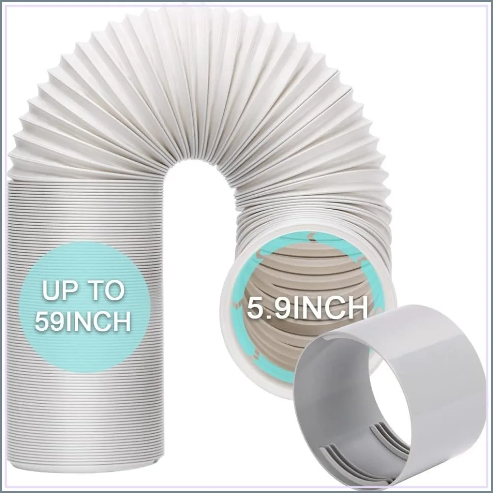 Universal 59" AC Exhaust Vent Duct Hose with Coupler, 5.9" Anti-Clockwise Thread for Portable Air Conditioner
Universal 59" AC Exhaust Vent Duct Hose with Coupler, 5.9" Anti-Clockwise Thread for Portable Air Conditioner