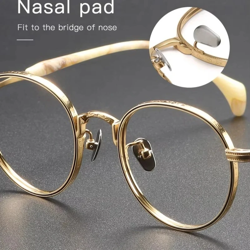 New Design Unisex Retro Business Glasseses Round Titanium Acetate Optical Eyewear Men Women Eyeglasses Spectacle Carved Frame
New Design Unisex Retro Business Glasseses Round Titanium Acetate Optical Eyewear Men Women Eyeglasses Spectacle Carved Frame