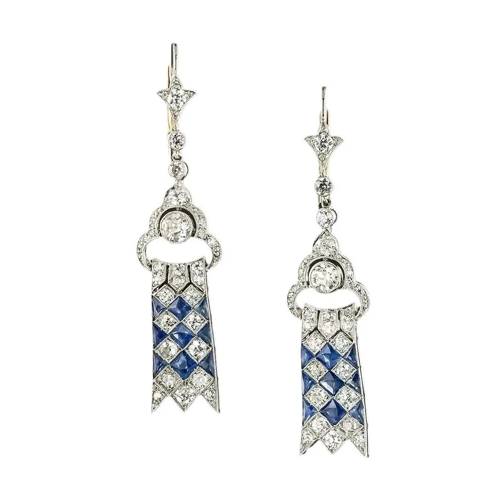 Vintage Lab Grown Spinel Drop Earrings Art Deco 925 Sterling Silver Statement Fine Jewelry for Women's Engagement banquet Gifts
Vintage Lab Grown Spinel Drop Earrings Art Deco 925 Sterling Silver Statement Fine Jewelry for Women's Engagement banquet Gifts