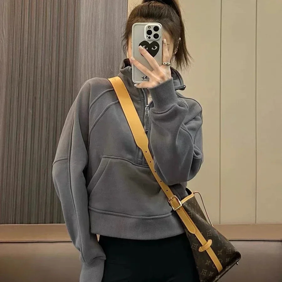 Lemon Women Scuba Half Zipper High Collar Hoodie Thickened Warm Loose Sweatshirts Outdoor Sport Fitness Yoga Running Jacket
Lemon Women Scuba Half Zipper High Collar Hoodie Thickened Warm Loose Sweatshirts Outdoor Sport Fitness Yoga Running Jacket