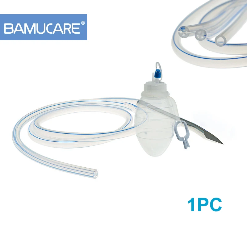 BamuCare 1PC Closed Wound Drainage System Silicone Reservoir and Round Fluted Drain with Trocar for Wound Drainage
BamuCare 1PC Closed Wound Drainage System Silicone Reservoir and Round Fluted Drain with Trocar for Wound Drainage