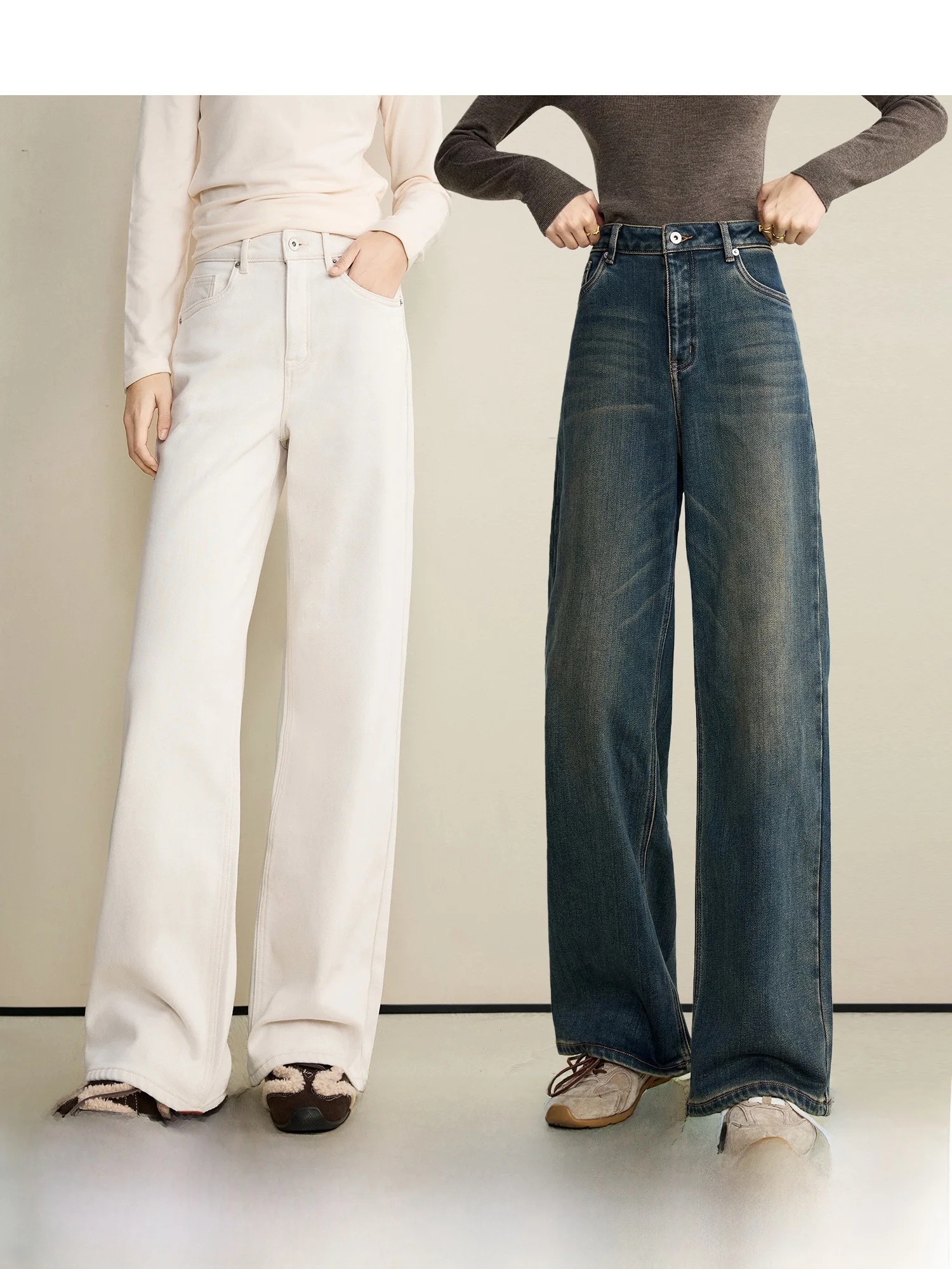 Джинсы в стиле ретро, с высокой талией, из хлопковой эластичной ткани, с эффектом осветления, прямые штанины, удлиняющие ноги, для осени и зимы
Джинсы в стиле ретро, с высокой талией, из хлопковой эластичной ткани, с эффектом осветления, прямые штанины, удлиняющие ноги, для осени и зимы