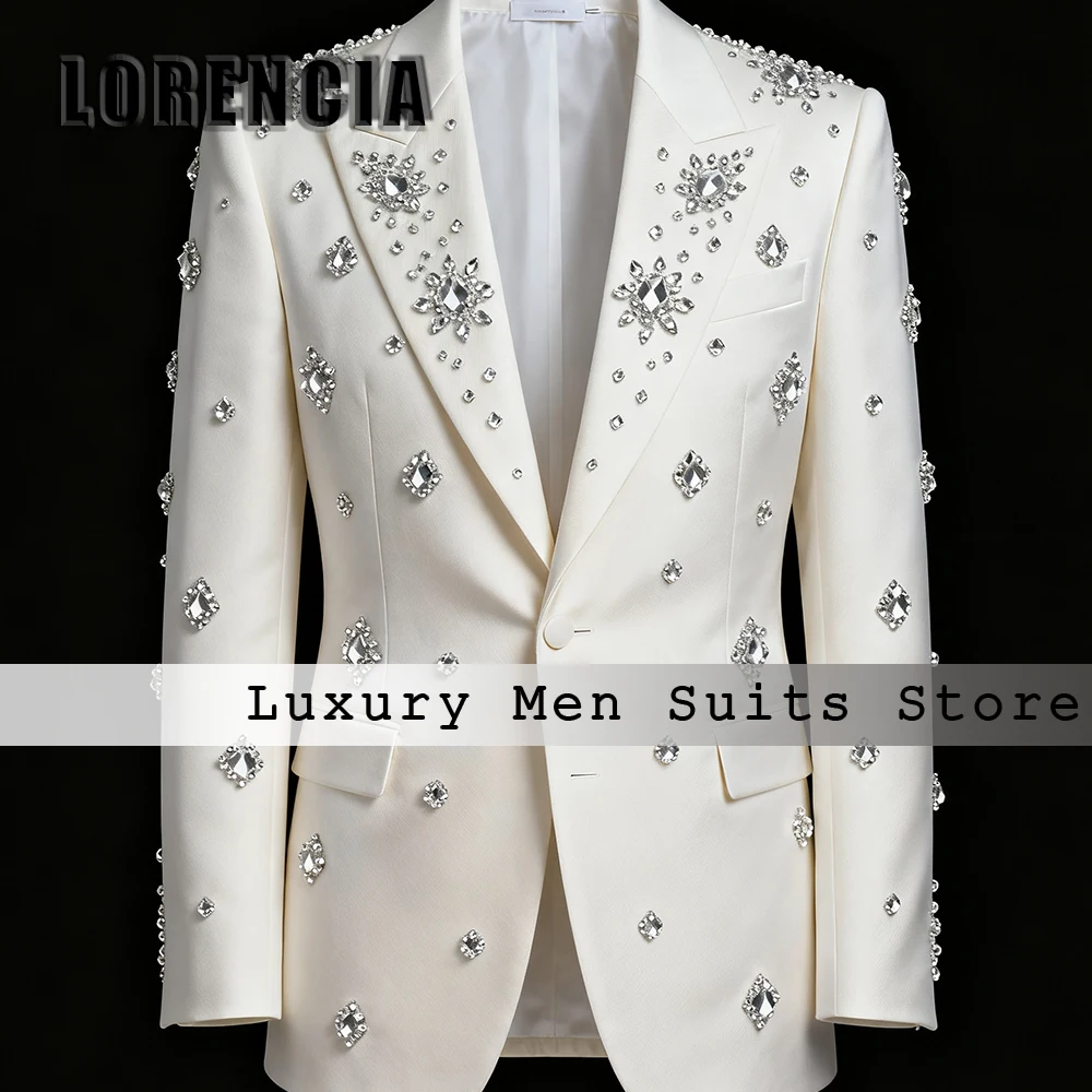 Блестящие хрустальные костюмы для мужчин, комплект из 2 предметов, свадебные смокинги для жениха с бриллиантами, мужской костюм, пиджак по индивидуальному заказу, брюки disfraz de hombre
Блестящие хрустальные костюмы для мужчин, комплект из 2 предметов, свадебные смокинги для жениха с бриллиантами, мужской костюм, пиджак по индивидуальному заказу, брюки disfraz de hombre