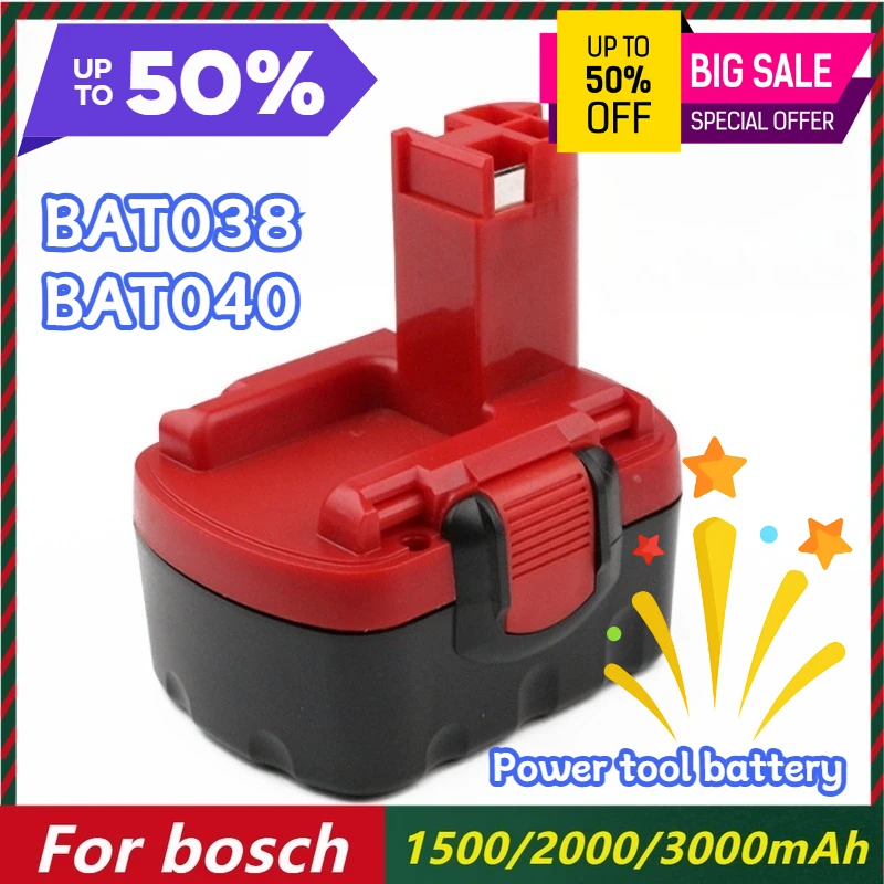 14.4V 1500/2000/3000mAh Rechargeable Battery for bosch BAT038 BAT040 Power tool battery
14.4V 1500/2000/3000mAh Rechargeable Battery for bosch BAT038 BAT040 Power tool battery