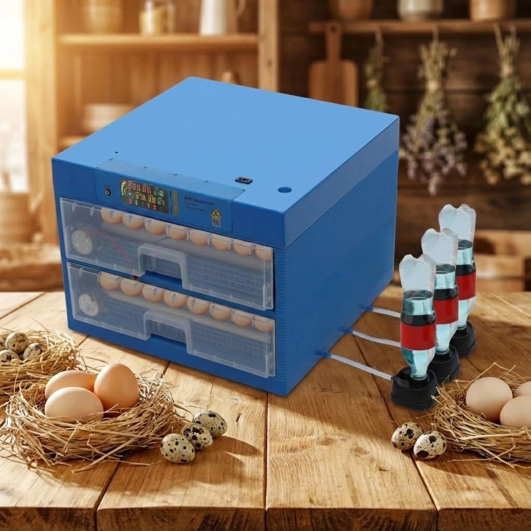 Инкубатор для яиц (куриных, утиных, перепелиных) на 128 мест, с двойным питанием и LED-дисплеем
Инкубатор для яиц (куриных, утиных, перепелиных) на 128 мест, с двойным питанием и LED-дисплеем