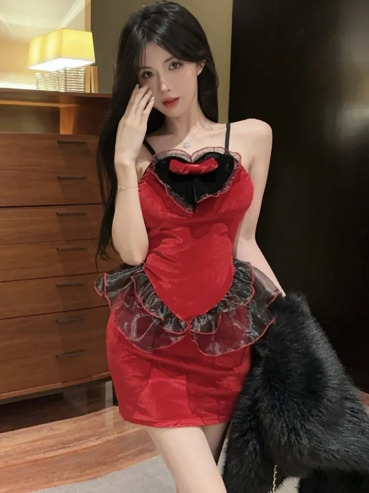 Sexy Red Velvet Halter Dress Women's Pure Desire Slimming Pleated Short Skirt Wrap Body Contouring Knot Winter Shor...
Sexy Red Velvet Halter Dress Women's Pure Desire Slimming Pleated Short Skirt Wrap Body Contouring Knot Winter Shor...