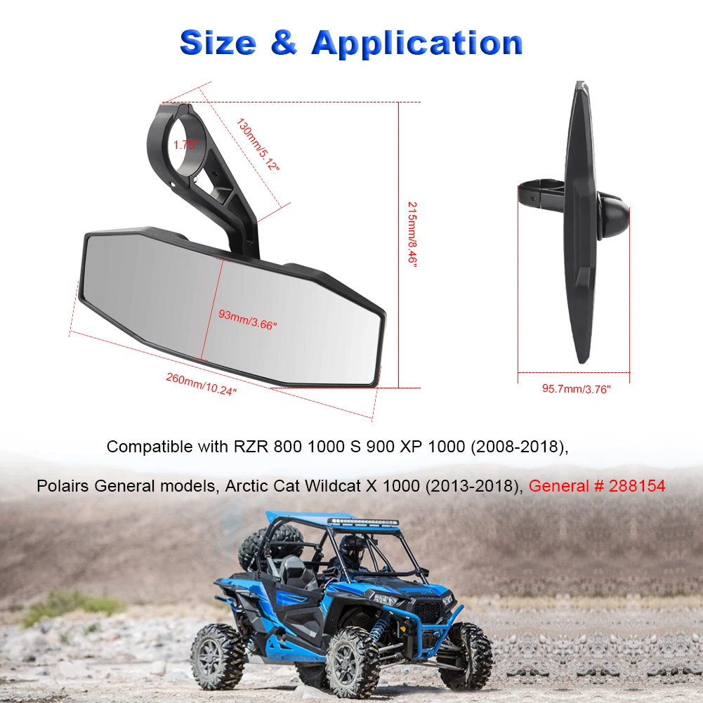 Центральное зеркало заднего вида UTV для Polaris General RZR Ranger 570 900 1000 XP, выпуклое зеркало заднего вида, замена рулонной планки 2881540
Центральное зеркало заднего вида UTV для Polaris General RZR Ranger 570 900 1000 XP, выпуклое зеркало заднего вида, замена рулонной планки 2881540