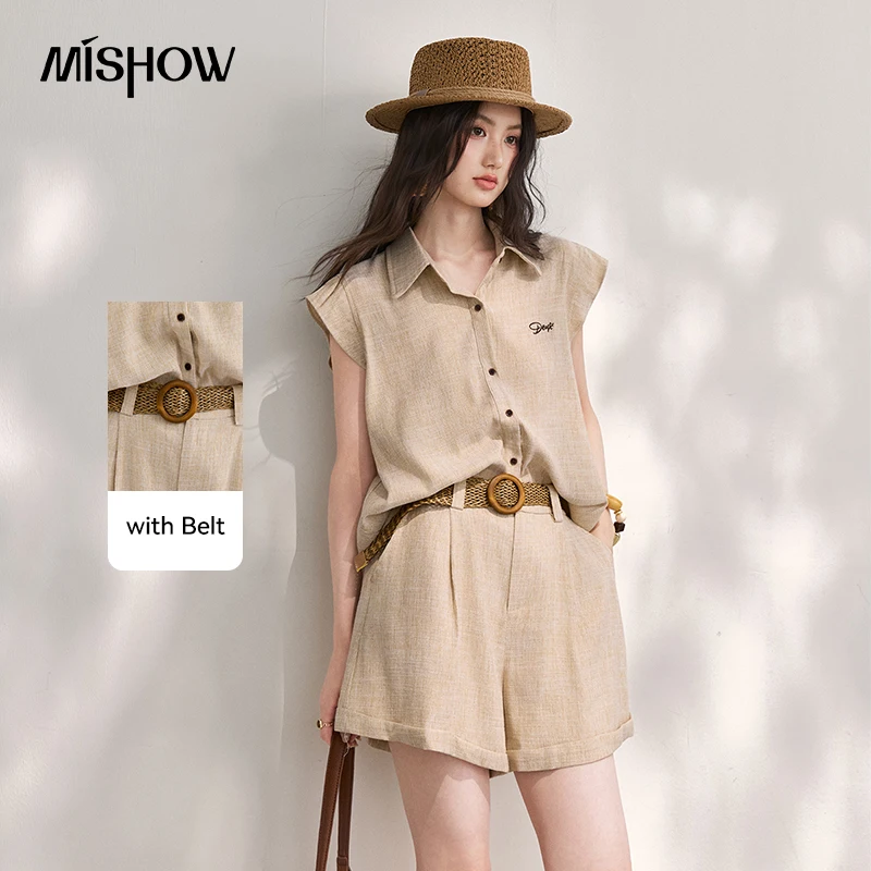 MISHOW Women's Casual Shorts 2 Piece Set 2026 Summer Letter Embroidery Cap Sleeve Shirt Wide Leg Shorts Set with Belt MXF20T1721
MISHOW Women's Casual Shorts 2 Piece Set 2026 Summer Letter Embroidery Cap Sleeve Shirt Wide Leg Shorts Set with Belt MXF20T1721