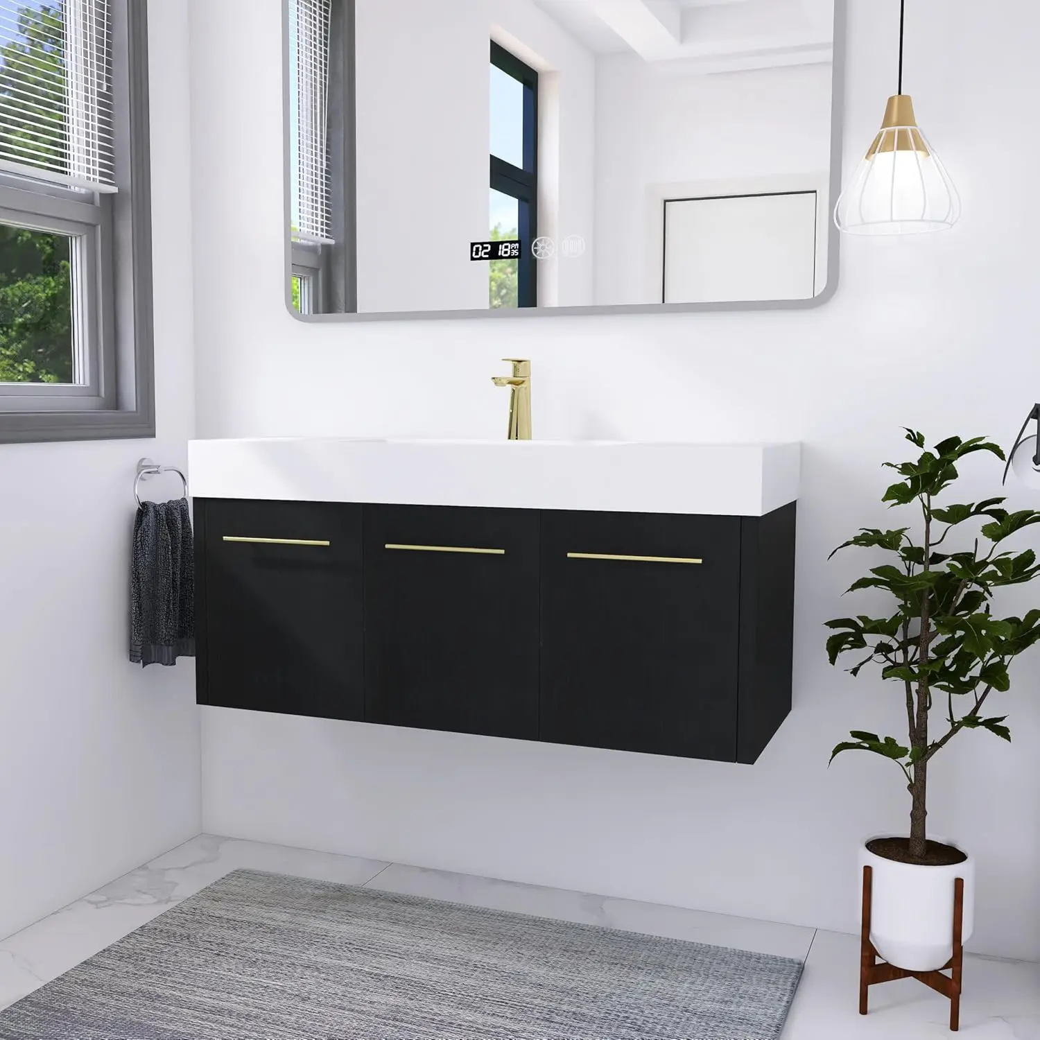 48 Inch Floating Bathroom Vanity,48 Bathroom Vanity with Sink,Single Sink Bathroom Vanity Combo,Black Wall Mounted Cabinet Set
48 Inch Floating Bathroom Vanity,48 Bathroom Vanity with Sink,Single Sink Bathroom Vanity Combo,Black Wall Mounted Cabinet Set