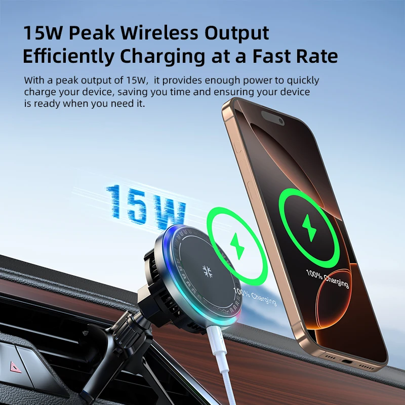 VYVYLABS Magnetic Car Phone Mount Cooling Car Wireless Charger For Car Air Vent Universal Mobile Phone Holders For iPhone 16
VYVYLABS Magnetic Car Phone Mount Cooling Car Wireless Charger For Car Air Vent Universal Mobile Phone Holders For iPhone 16