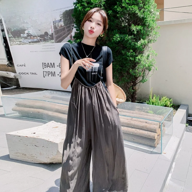 Women's Summer 2023 High Waist Wide Leg Pants Set with ter Top Loose Fitting Concealing Meat High End Two Piece Suit
Women's Summer 2023 High Waist Wide Leg Pants Set with ter Top Loose Fitting Concealing Meat High End Two Piece Suit