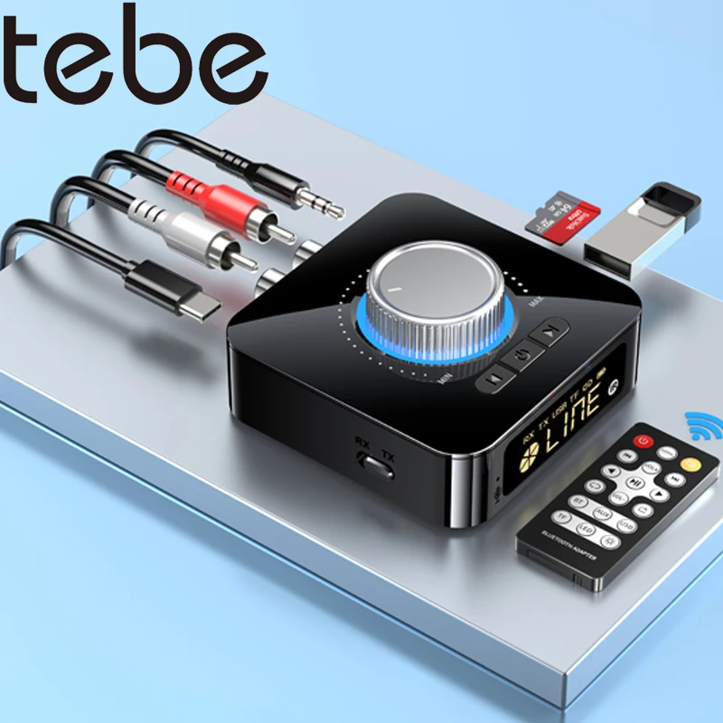 Tebe Digital Bluetooth 5.0 Receiver Transmitter Audio Adapter 3.5mm Aux/RCA WTF/U Disk Play with Mic LCD Screen for TV Car
Tebe Digital Bluetooth 5.0 Receiver Transmitter Audio Adapter 3.5mm Aux/RCA WTF/U Disk Play with Mic LCD Screen for TV Car