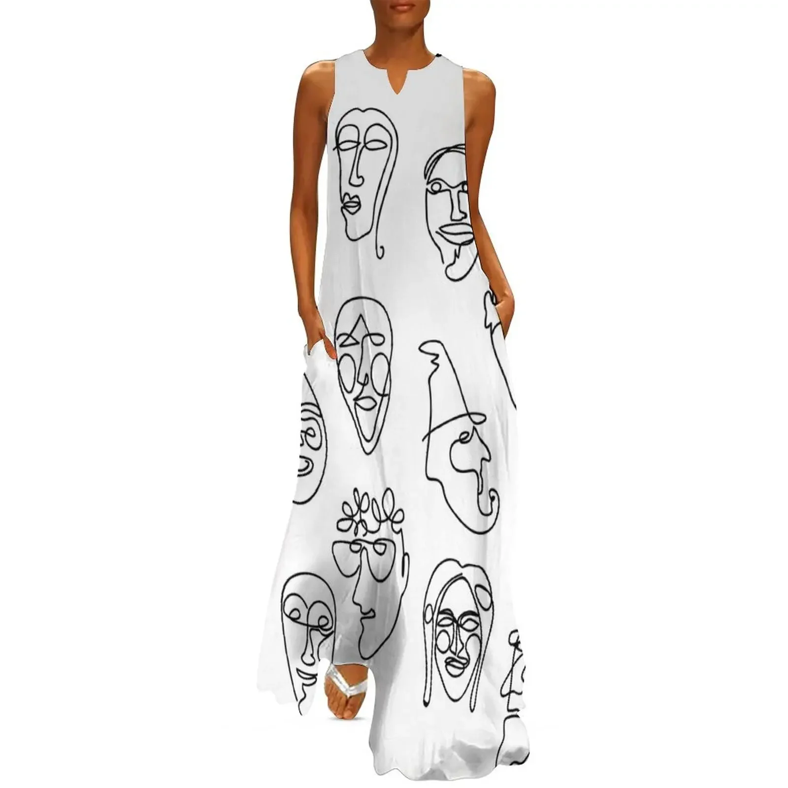 Single Line Face Design Pattern Long Dress Evening gown long sleeve dress prom clothes Summer skirt Dress
Single Line Face Design Pattern Long Dress Evening gown long sleeve dress prom clothes Summer skirt Dress