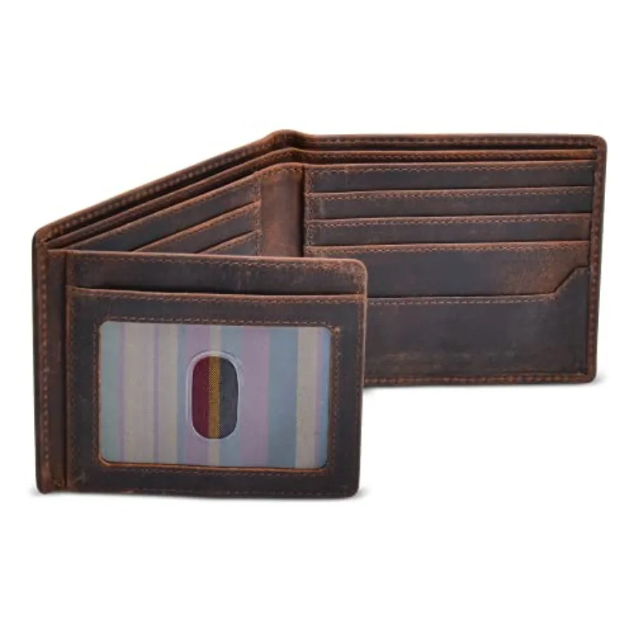 Men's Leather Wallet with RFID Blocking 2 ID Windows in Full Grain Leather
Men's Leather Wallet with RFID Blocking 2 ID Windows in Full Grain Leather