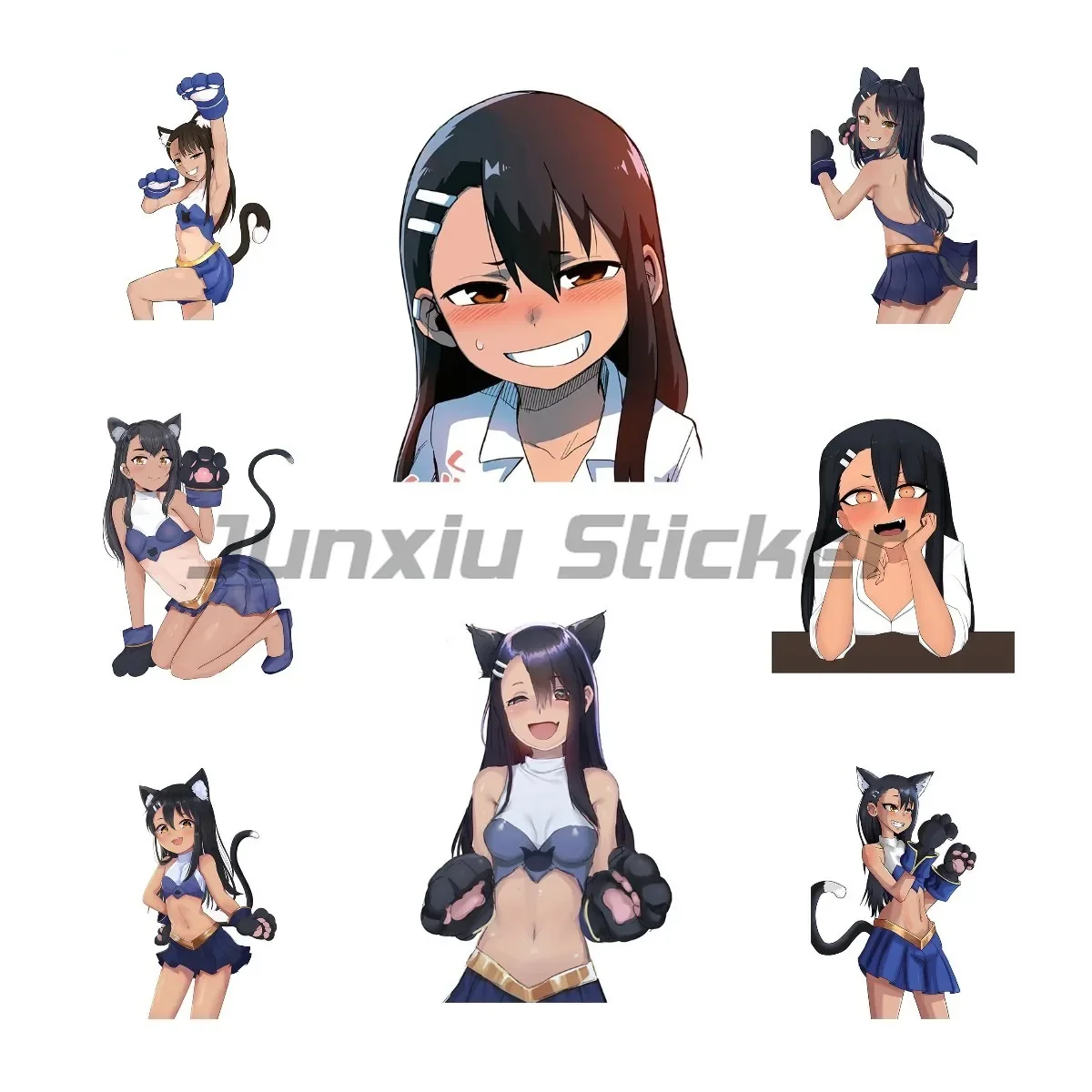 Nagatoro Cat girl, простые креативные наклейки для автомобиля, устойчивые к царапинам наклейки для автомобиля, украшение для каравана, защита двери автомобиля
Nagatoro Cat girl, простые креативные наклейки для автомобиля, устойчивые к царапинам наклейки для автомобиля, украшение для каравана, защита двери автомобиля