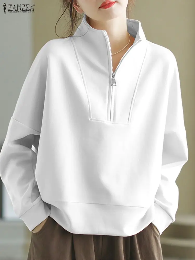 2025 ZANZEA Fashion Autumn Zipper Pullovers Sweatshirts Women Long Sleeve Solid Jumpers Winter Stand Collar Casual Solid Tops
2025 ZANZEA Fashion Autumn Zipper Pullovers Sweatshirts Women Long Sleeve Solid Jumpers Winter Stand Collar Casual Solid Tops