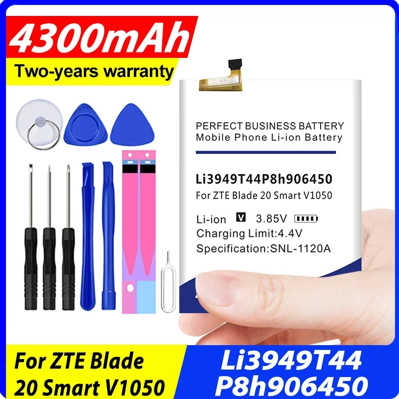 DaDaXiong, высокое качество, 4300 мАч, Li3949T44P8h 906450 do telefonu komórkowego ZTE Blade 20 Smart V1050 + narzędzie
DaDaXiong, высокое качество, 4300 мАч, Li3949T44P8h 906450 do telefonu komórkowego ZTE Blade 20 Smart V1050 + narzędzie
