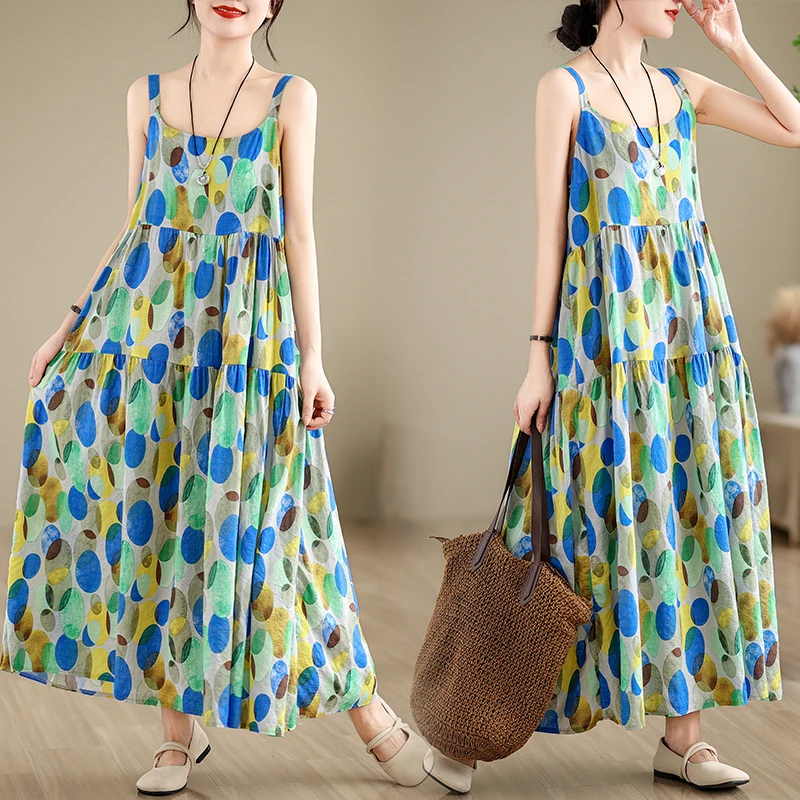 High Waist Floral Cotton Lin Dress Floor Length Soft Skin-friendly Quality Loose Fit Mid-Length Skirt for plus Size Women
High Waist Floral Cotton Lin Dress Floor Length Soft Skin-friendly Quality Loose Fit Mid-Length Skirt for plus Size Women