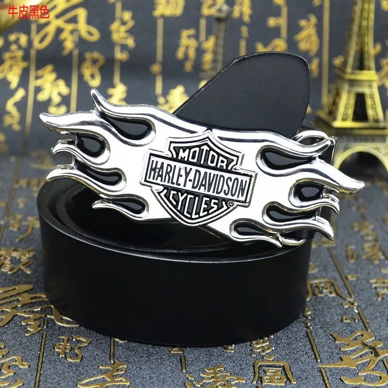 Men's Leather Harley Belt Buckle for Young People Personalized Cowhide Belt for Students Trendy Men's Smooth Buckle Letter Belt
Men's Leather Harley Belt Buckle for Young People Personalized Cowhide Belt for Students Trendy Men's Smooth Buckle Letter Belt